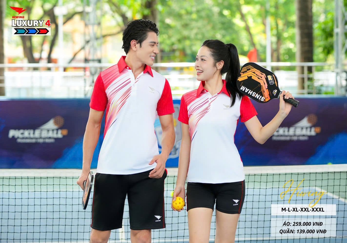 Áo bóng chuyền cầu lông pickleball  nữ HIWING LUX 4 màu đỏ